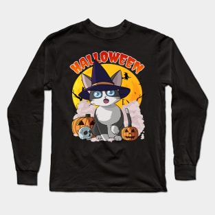 Cat Happy Halloween Long Sleeve T-Shirt